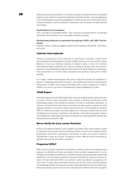 Raport de activitate pentru anul 1998(PDF) - Soros Foundation ...