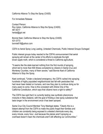 CASS Press Release - LBAMspray.com