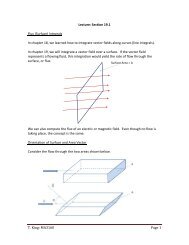 T. King: MA3160 Page 1 Lecture: Section 19.1 Flux (Surface ...