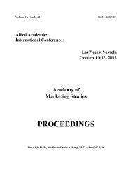 Academy of Marketing Studies - Allied Academies