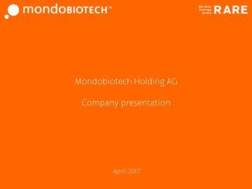 Mondobiotech Holding AG Company presentation