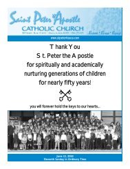 Thank You St. Peter the Apostle for spiritually and academically ...