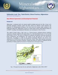 Nalbandon Lead- Zinc, Tulak District, Ghore ... - Ministry of Mines