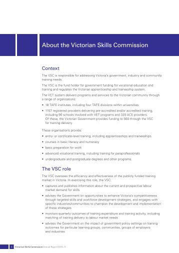 About the Victorian Skills Commission - Department of Education ...