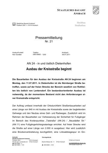 AN24; in und Ã¶stlich Dietenhofen - Staatliches Bauamt Ansbach