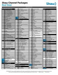 Shaw Channel Packages - Red Deer