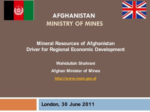Mineral Resources of Afghanistan Driver for ... - Ministry of Mines