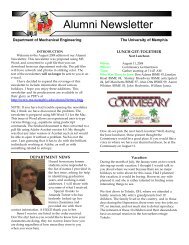 Alumni Newsletter - Mechanical Engineering - University of Memphis