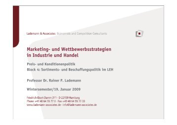 Marketing- und Wettbewerbsstrategien in Industrie und Handel