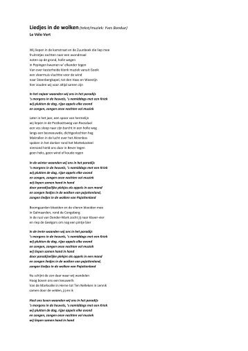 Liedjes in de wolken (tekst/muziek: Yves Bondue)