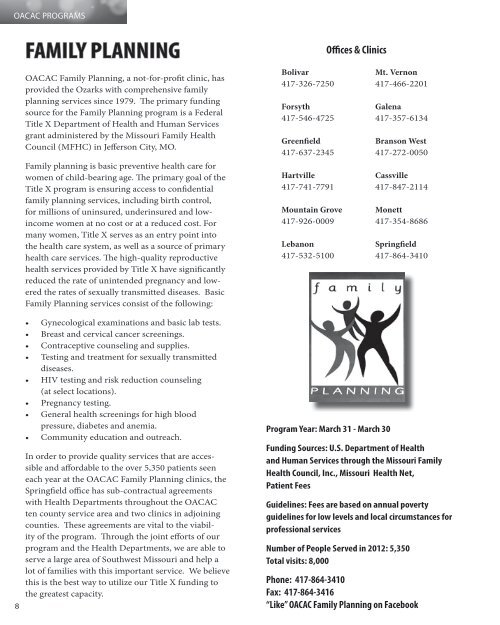 2012 Annual Report - Ozarks Area Community Action Corporation