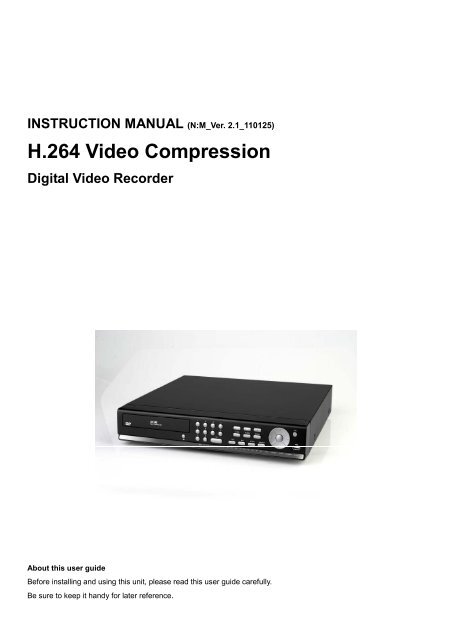 D1 H.264 M Series DVR User Manual