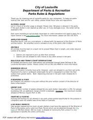 Parks Rules & Regulations - Louisville Recreation & Senior Center