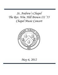 chapel bulletin. - Woodberry Forest School