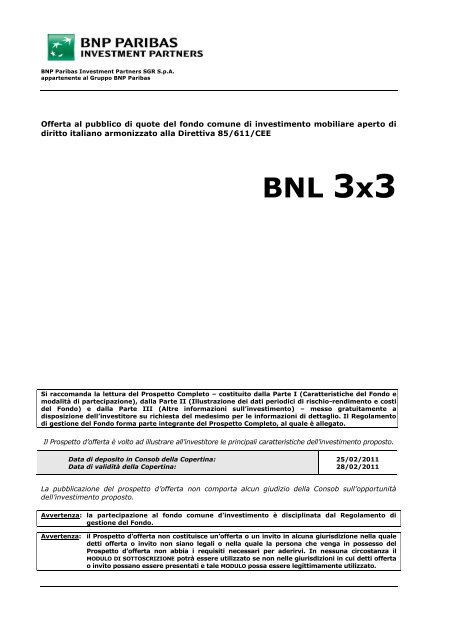 BNL 3x3 - BNP Paribas Investment Partners