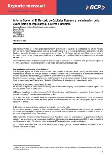 Informe Sectorial: El Mercado de Capitales Peruano y la ... - Felaban