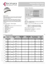 Stainless Steel Hoses Types UFBX / UFC - Tecmara.de