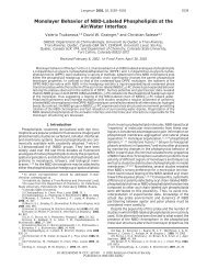 Monolayer Behavior of NBD-Labeled Phospholipids at the Air/Water ...