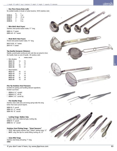 JB Prince Equipment Catalog