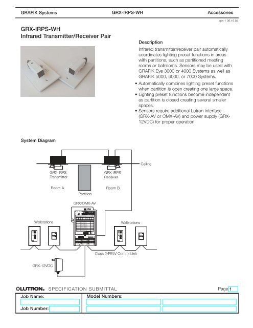 GRX-IRPS-WH Infrared Transmitter/Receiver Pair