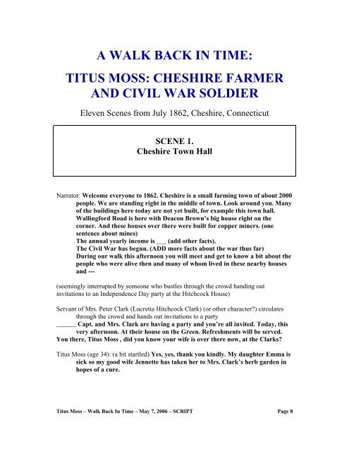 titus moss - The Cheshire Historical Society