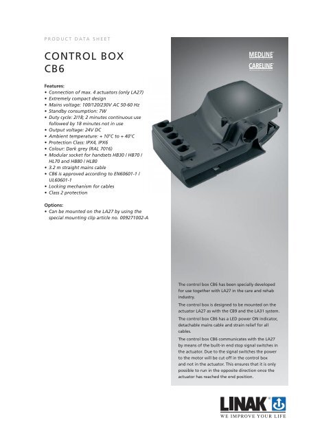 CONTROL BOX CB6 - Linak