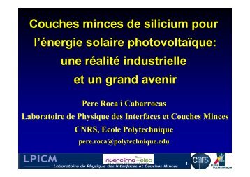 Les cellules solaires Ã  couche mince - Annuaire