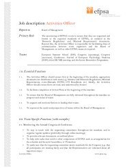 Job description Activities Officer - EFPSA