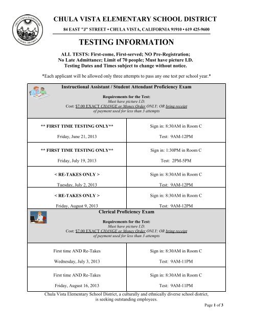 Information And Proficiency Test Dates 061913 Chula Vista information-and-proficiency-test-dates-061913-chula-vista