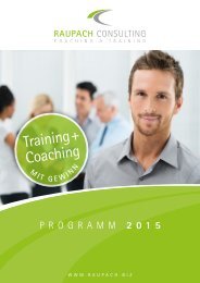 Raupach Consulting Programm 2015