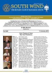 Dr Mike Moreton Epidemics - The Rotary Club of Bangkok South