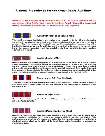 Explanation of Ribbons - USCGAUX District 7