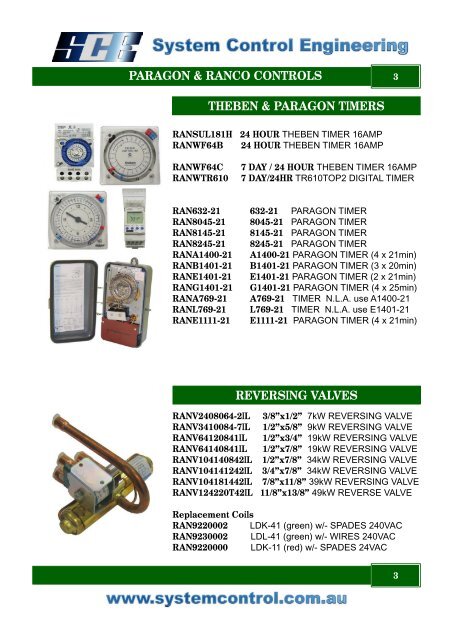 System Control - HVAC & R Catalogue - System Control Engineering