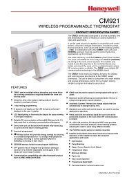 Specification sheet (English) - Honeywell