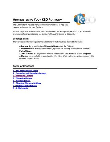 KZO Video Suite Admin User Manual - KZO Innovations