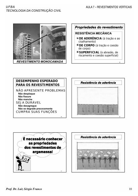 Revestimentos Verticais - Universidade Federal da Bahia