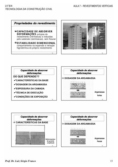 Revestimentos Verticais - Universidade Federal da Bahia