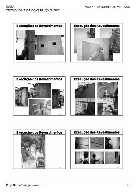 Revestimentos Verticais - Universidade Federal da Bahia