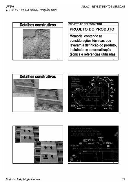 Revestimentos Verticais - Universidade Federal da Bahia