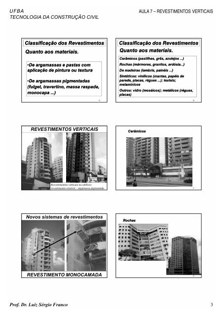 Revestimentos Verticais - Universidade Federal da Bahia