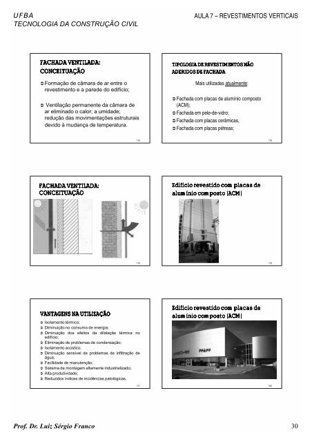 Revestimentos Verticais - Universidade Federal da Bahia