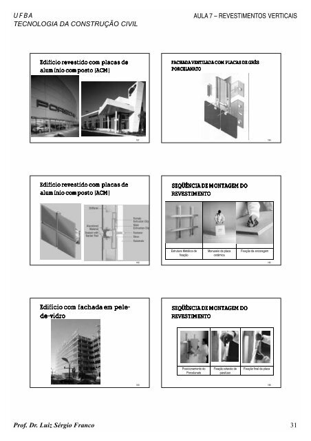 Revestimentos Verticais - Universidade Federal da Bahia