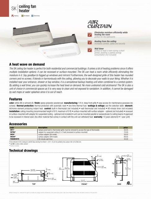 ceiling fan heater - Stelpro