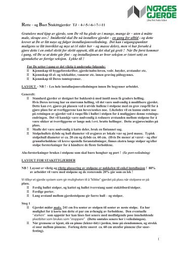 Rette â og Buet Stakittgjerder TJ â 4