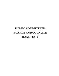 public committees, boards and councils handbook - Government of ...