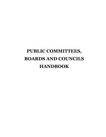 public committees, boards and councils handbook - Government of ...