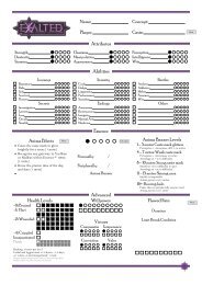 The complete character sheet - Standard - Exalted, character sheets