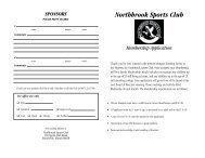 Download Membership Application Form - Northbrook Sports Club