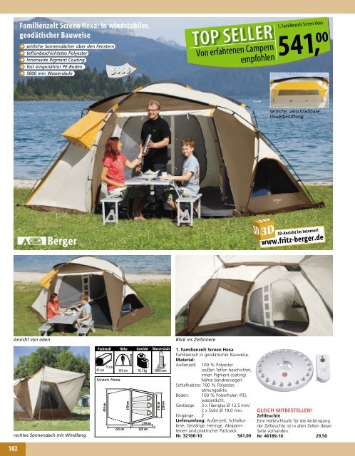 www.fritz-berger.de Familienzelt Screen Hexa ... - Camping Dietsche