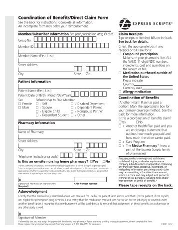 Medco/Express Scripts Direct Claim Form - myMPCbenefits.com